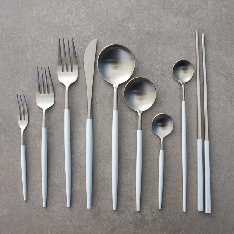 葡萄牙同款白银304不锈钢家用牛排刀叉勺西餐具套装叉子勺子筷子