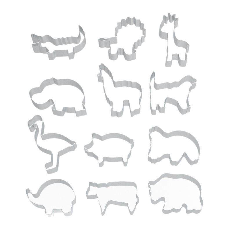 森林动物12件套饼干模狮子考拉动物饼干模曲奇饼卡通饼干模