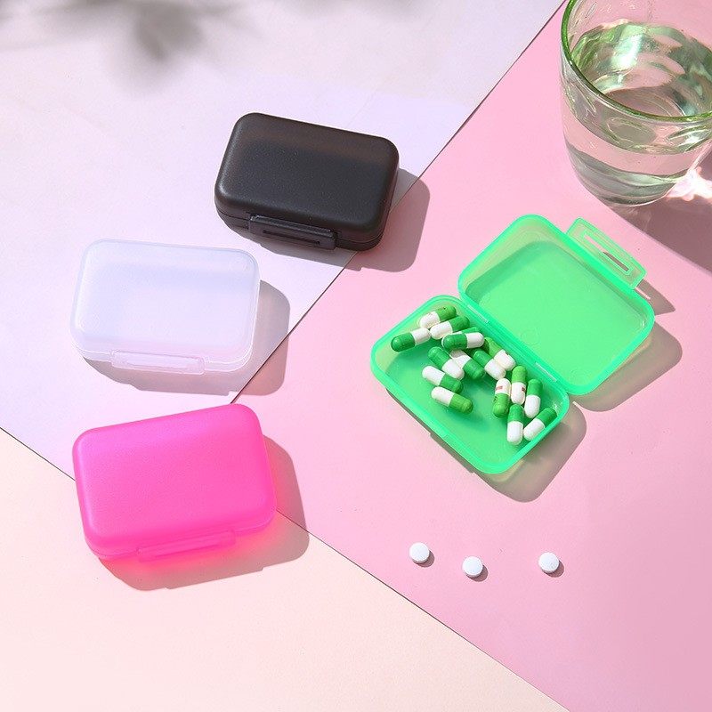 便携单格药盒长方形首饰盒DIY串珠小饰品收纳盒分装小药盒印L定制