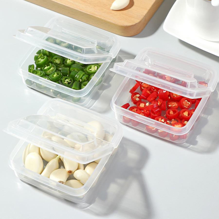 黄油收纳盒冰箱透明翻盖分装塑料冷冻密封奶酪芝士食物保鲜盒定制