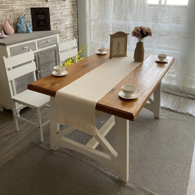 素色流苏桌旗北欧风茶几布现代简约餐桌边柜电视柜长条布桌垫定制