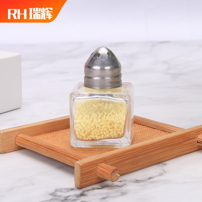 迷你调料瓶玻璃罐方形调味瓶罐鸡精味精撒盐瓶厨房用品撒料瓶定制