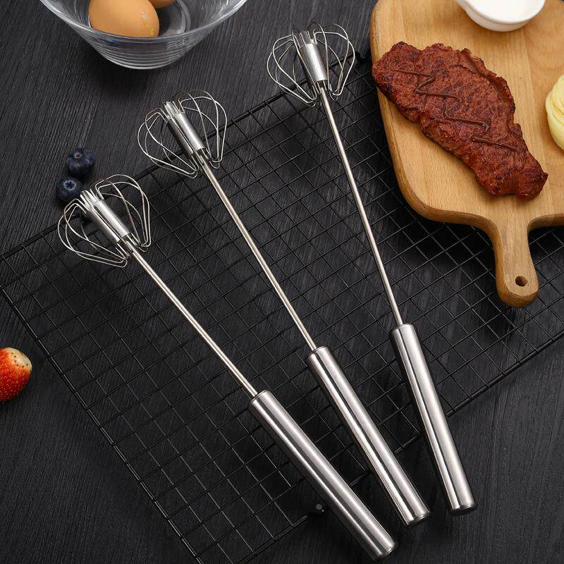 不锈钢半自动打蛋器按压旋转奶油鸡蛋搅拌器家用手动打蛋烘焙工具