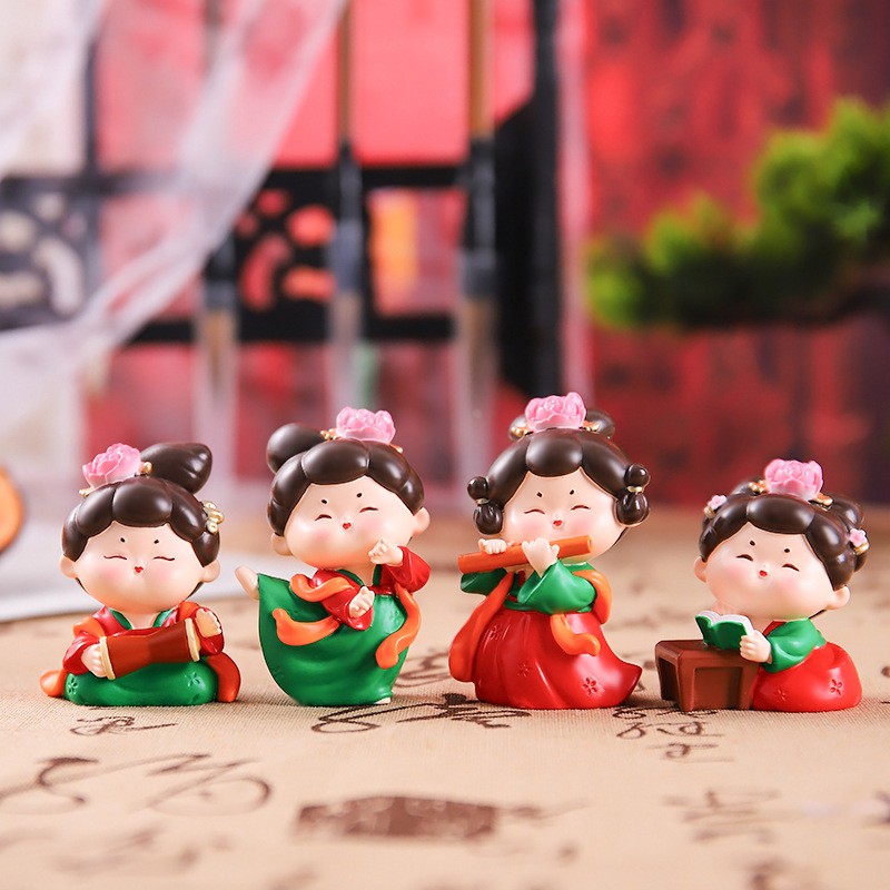 古风国潮唐小环仕女摆件小号潮玩手办小礼物车载装饰品直销定制