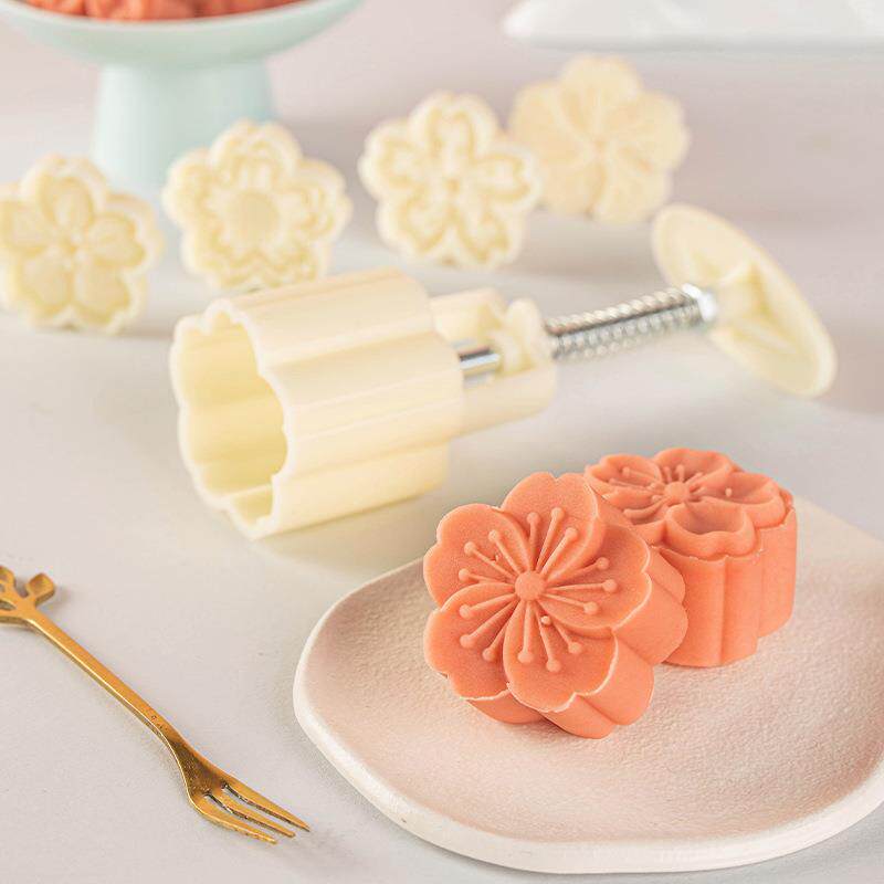 月饼模具手压式绿豆糕模型冰皮月饼糕点中式点心花朵烘焙家用