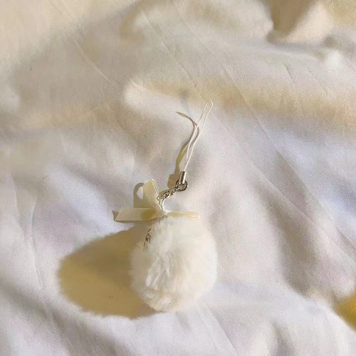 秋冬毛绒蝴蝶结吊坠挂饰手腕式通用手机壳创意包包挂件钥匙扣定制