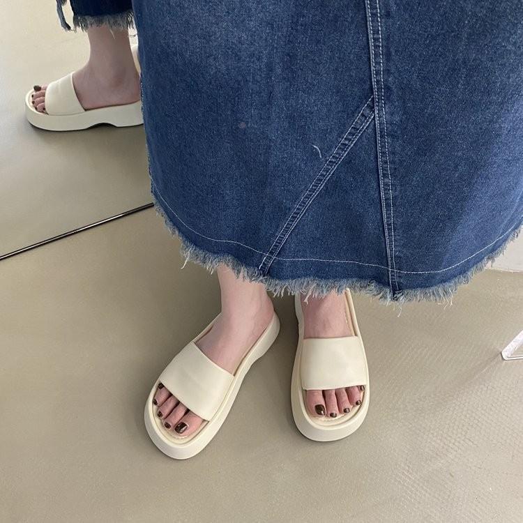 厚底拖鞋女夏外穿2025新款松糕鞋子ins潮沙滩罗马凉鞋配裙子定制