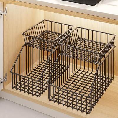 厨房多层置物架多功能橱柜隔板分层整理架台面收纳铁艺储物调料架