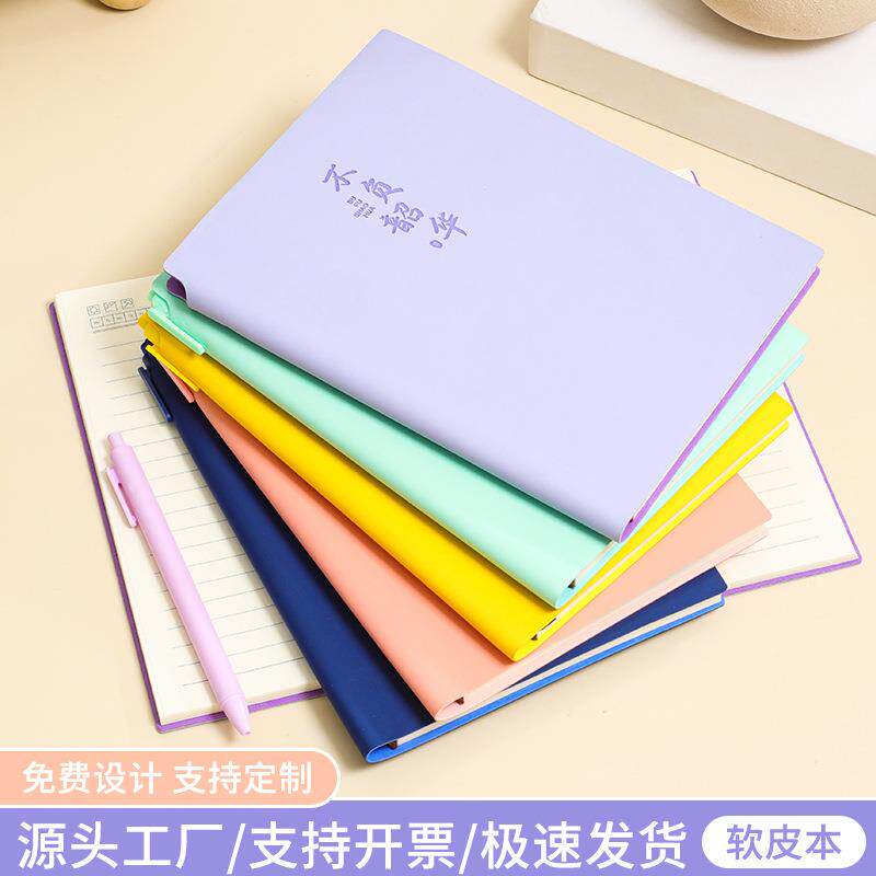 a5羊巴皮肤感笔记本可印logo商务办公会议本封面内页加急订做
