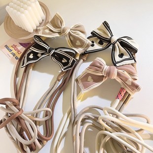 日韩ins针织蝴蝶结爱心背夹斜跨手机链背带式 百搭挂件diy加长定制