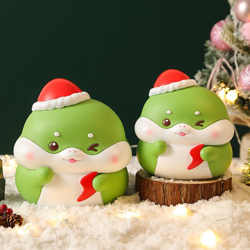 蛇年新款蛇宝搪胶储蓄罐可存可取大容量吉祥物存钱罐新年创意定制