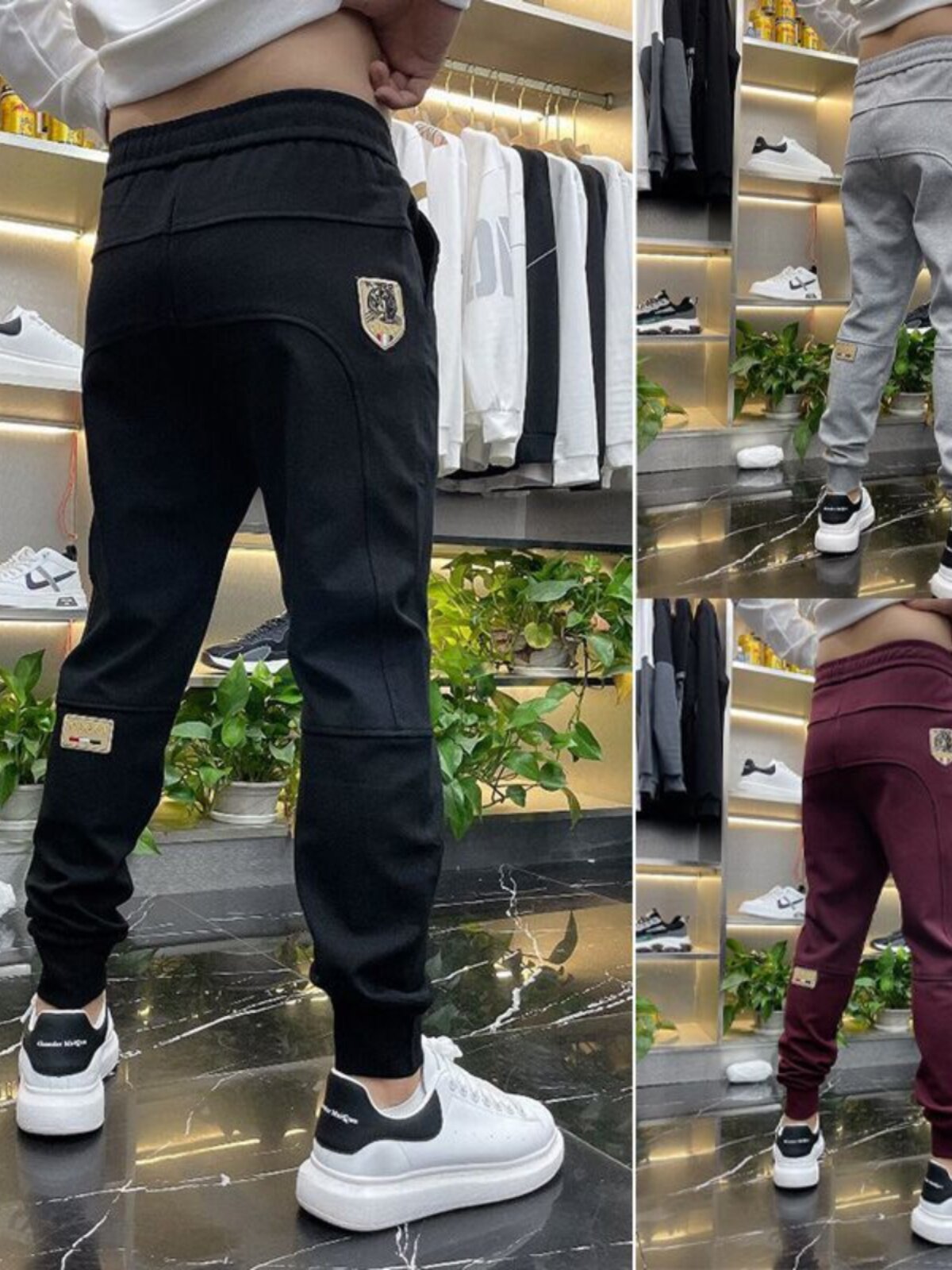 潮牌秋冬季2025新款卫裤男休闲运动小脚网红修身百搭束脚加绒卫裤