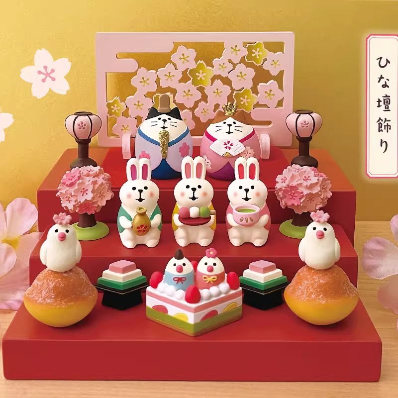 Decole日本正品樱花女孩摆件