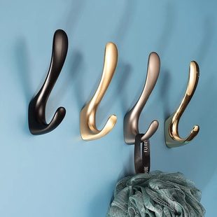 入户门挂衣钩高级单个轻奢创意玄关格栅板衣服挂钩上墙打孔固定
