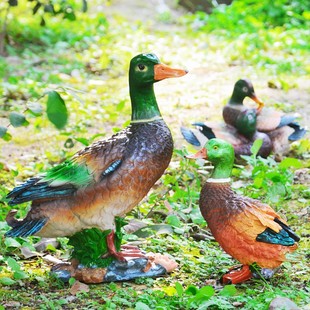 仿真彩色鸭雕塑户外装饰品绿头鸭摆件家禽模型农家乐庭院小品别墅