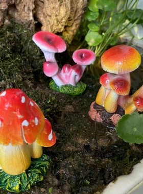 田园风仿真蘑菇装饰摆件