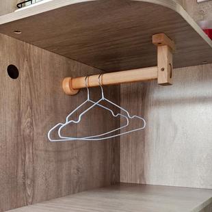 顶装u型实木挂衣杆浅衣柜吊柜衣通柜子纵向窄衣柜挂杆橱柜内竖装