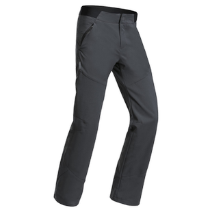 迪卡侬儿童户外徒步登山长裤秋季男童软壳运动裤耐磨防风防水KIDC