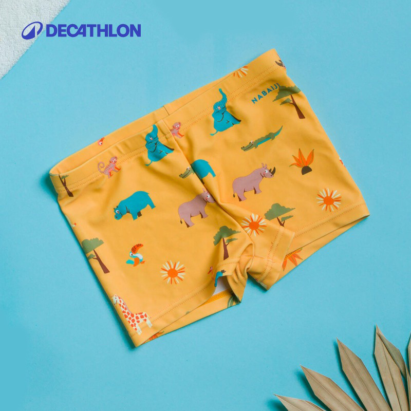 迪卡侬儿童平脚泳裤柔软舒适弹性