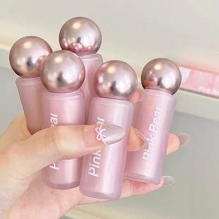 pinkbear皮可熊贴贴唇泥雾面哑光唇釉灰粉色口红裸色低饱和皮克熊