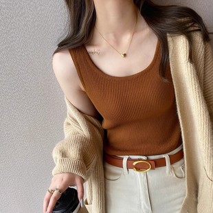 法式别致针织小吊带背心女夏季2025新款西装内搭冰丝打底外穿上衣