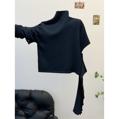 高级设计感半高领针织衫毛衣女潮