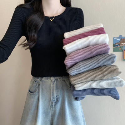 加绒加厚黑色长袖打底毛衣女内搭