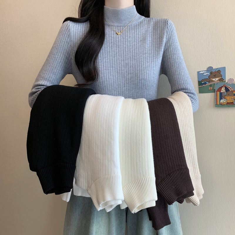 加厚一体绒毛衣女内搭针织衫上衣