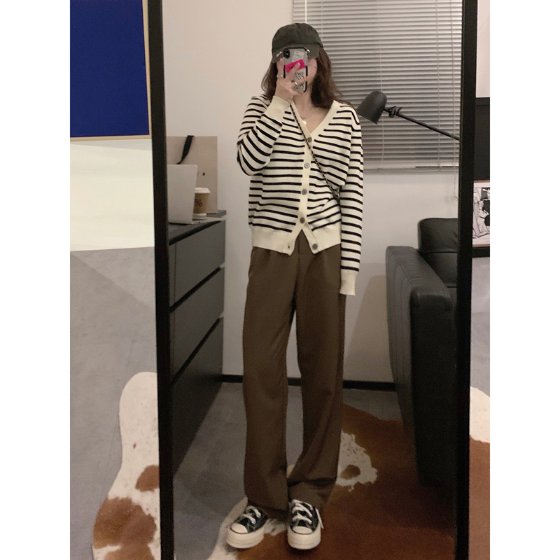 v领针织开衫毛衣外套女针织上衣