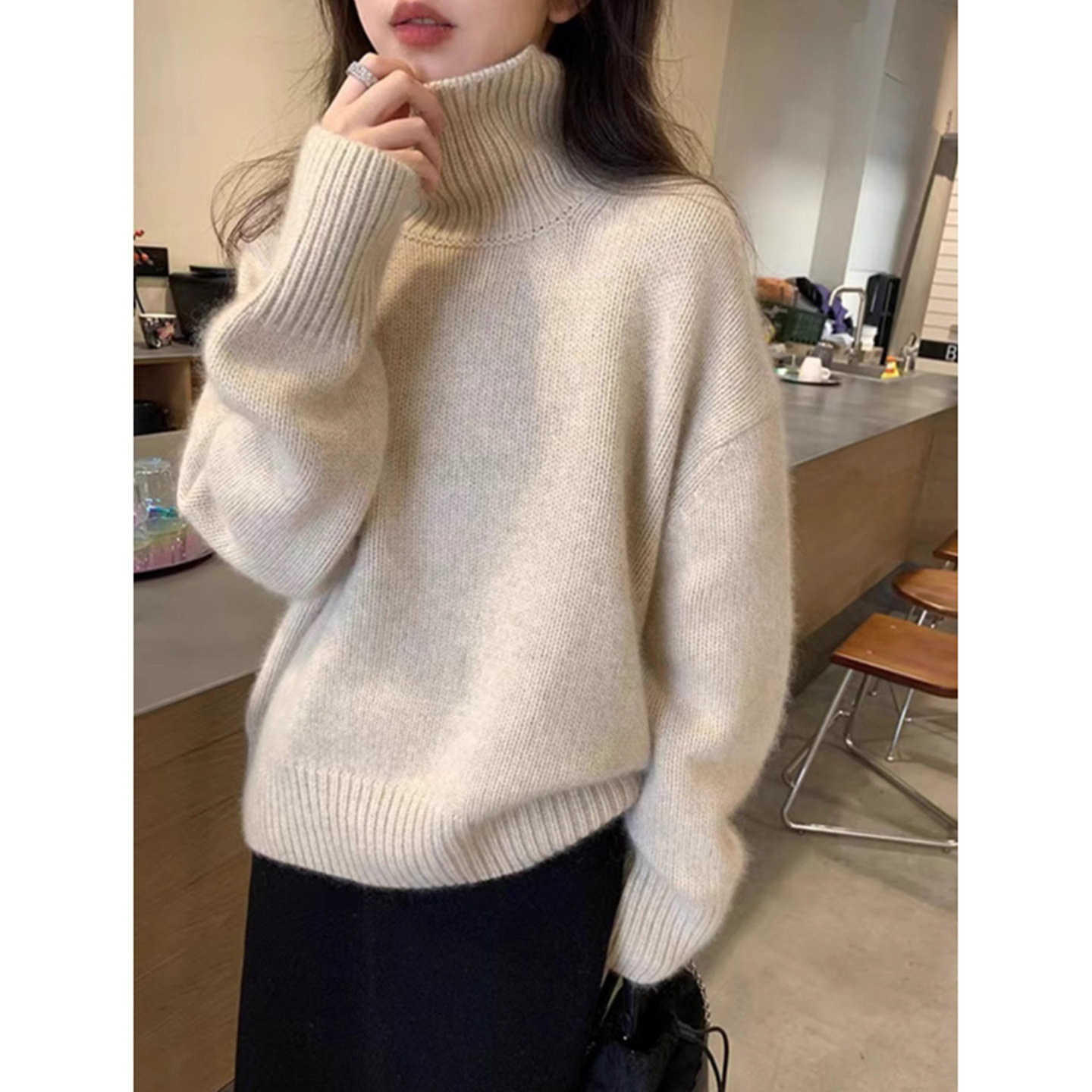 加厚保暖高领毛衣女内搭2026新款秋冬宽松慵懒外穿针织打底衫上衣,女装/女士精品,毛针织衫,淘宝优惠券,粉丝福利购,淘宝优惠卷