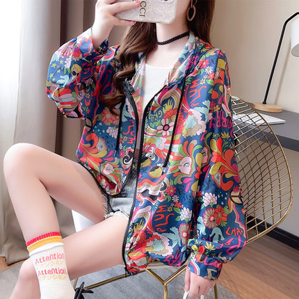 防晒衣女长袖薄款夏2025宽松设计感小众中长款开衫上衣连帽短外套