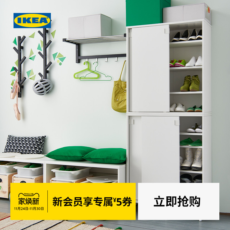 宜家简约家用门口滑门玄关柜鞋柜