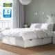 IKEA宜家NORDLI诺德里床带抽屉双人白色储物床