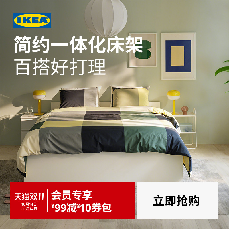 【新品】IKEA宜家VIHALS维哈斯床架多功能储物床架卧室家用