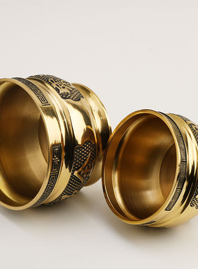 适用 黄铜香炉家用供佛香炉寺庙供奉檀香炉室内盘香炉香薰炉a1137