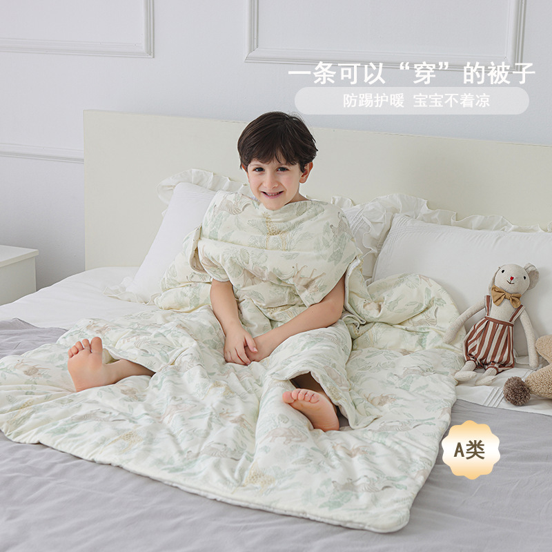 防踢被儿童春秋冬薄棉儿童被子宝宝四季通用a类护肚睡袋婴儿