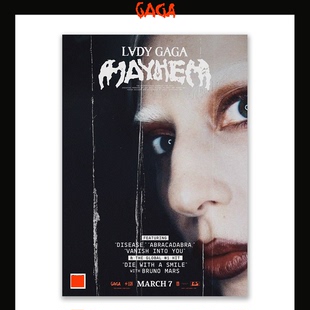 MAYHEM粉丝自制宣传海报/LADYGAGA混乱周边A3装饰画/gaga画