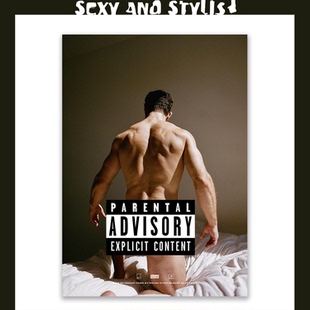 复古噪点男模性感海报 饰画 可选相框 S075 相片纸印刷A3氛围感装