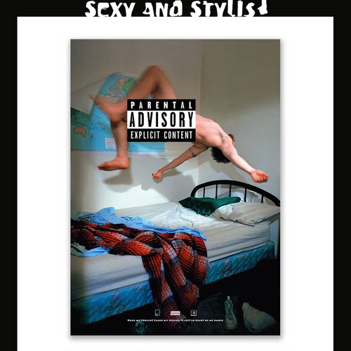 复古噪点颗粒风格自制A3翘臀海报/性感装饰画/S045