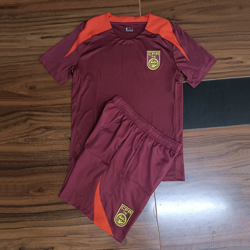 国足训练服男2024中国国家队热身球衣夏季短袖运动套装印字号定制