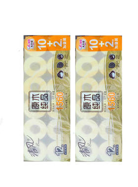 清风B24C2SCN2卷纸原木纯品4层130克/卷12卷/提有芯卷纸整袋2提