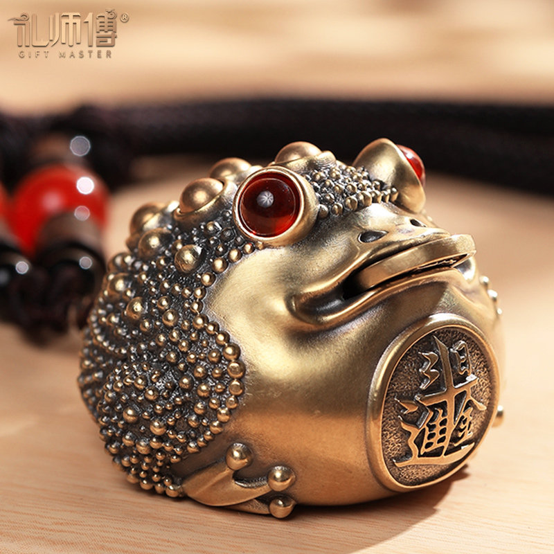全铜金蟾手把件男士把玩件创意礼物转钱小摆件貔貅工艺品