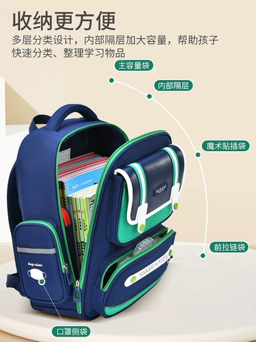 2025 Новая школьная сумка для учащихся начальных классов в 1, 2, 2, 3-6 для мальчиков и девочек, чтобы защитить бремя позвоночника и сократить бремя для детей