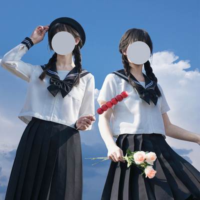 基础黑二本jk水手服长袖百搭jk