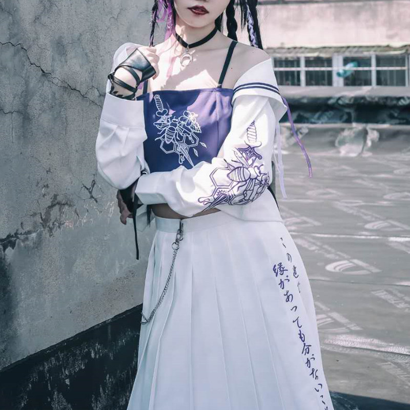 【淬蜂】原创jk制服套装暗黑性感 不良jk长裙正版水手中间服全套