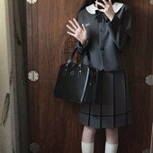 圆领西装 友幸女子 山川会社jk西服制服套装 外套秋冬深灰学院风