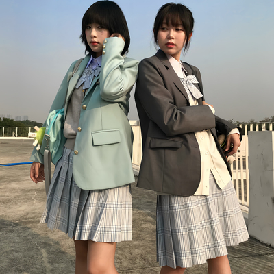 小浔/原创jk格裙春夏高腰百褶