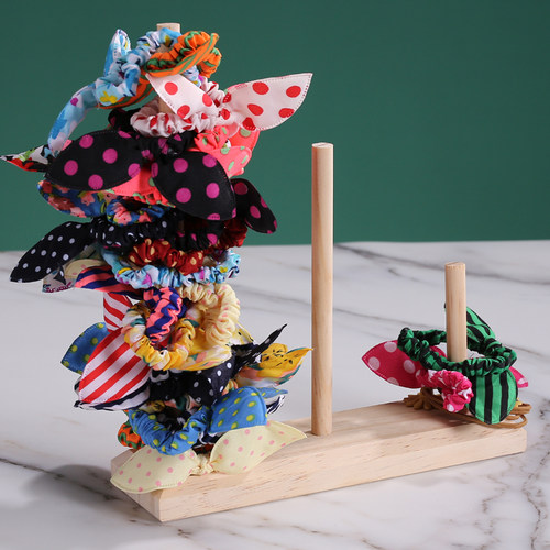 收纳架实木展示架卡登顿头绳收纳