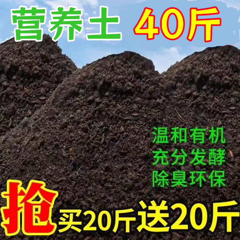 营养土通用型40斤养花绿植种植家用土园艺土有机种菜专用土黑土
