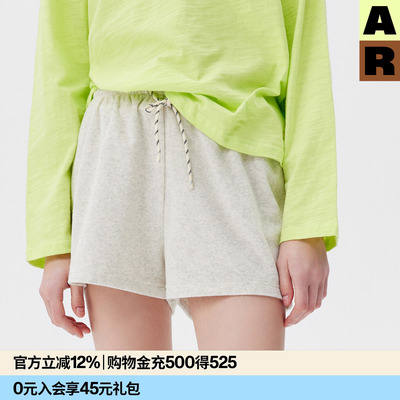 AR「softnotes」纯色毛巾肌理短裤可外穿家居裤春夏季休闲运动裤